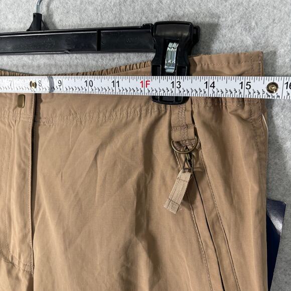 Catalina Pants Womens Medium Tan Cargo Windbreaker Petite Wide Leg Crop‎ Active - Picture 6 of 12